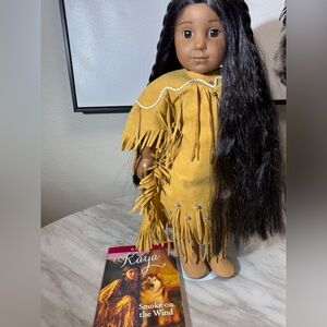 Pleasant company Kaya doll in meet outfit with book